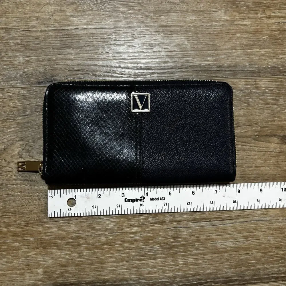 Victoria’s Secret Faux Snakeskin Wallet with Zip Navy Blue - Picture 7 of 7